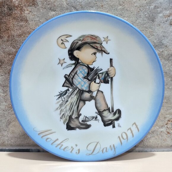 Schmid Hummel Mothers Day 1977 Moonlight Return Decorative Wall Hanging Plate - Picture 1 of 11